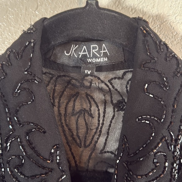 Jkara Black Beaded Sheer Over Shirt Size 1XL - Picture 4 of 10